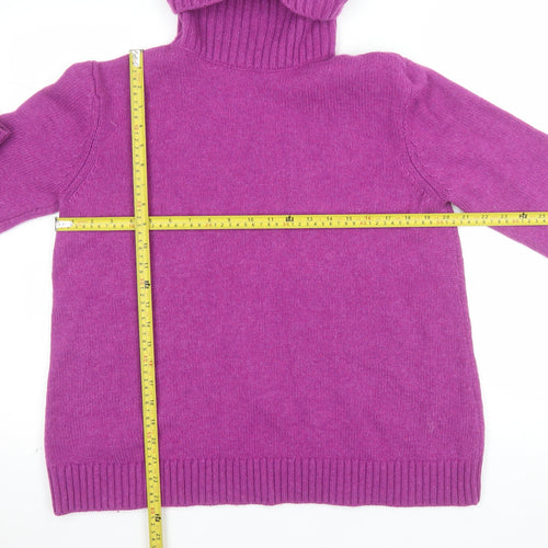 Seasalt Cornwall Womens Purple Roll Neck Lambswool Jumper UK 14