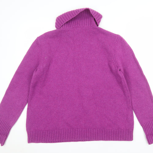Seasalt Cornwall Womens Purple Roll Neck Lambswool Jumper UK 14