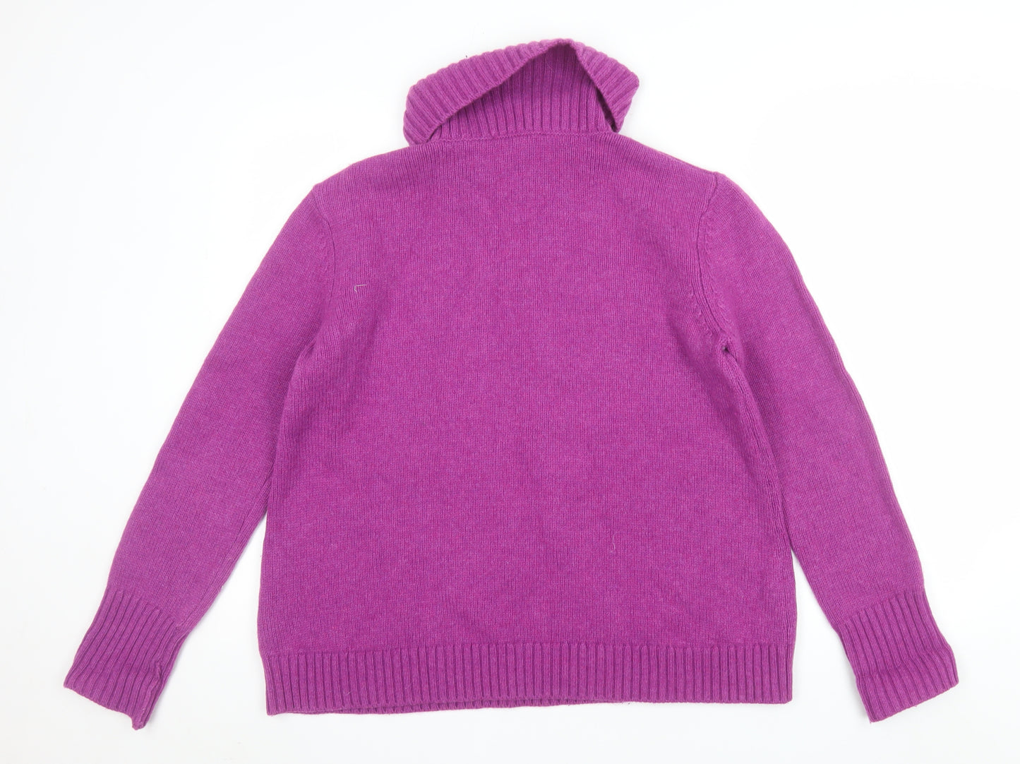 Seasalt Cornwall Womens Purple Roll Neck Lambswool Jumper UK 14
