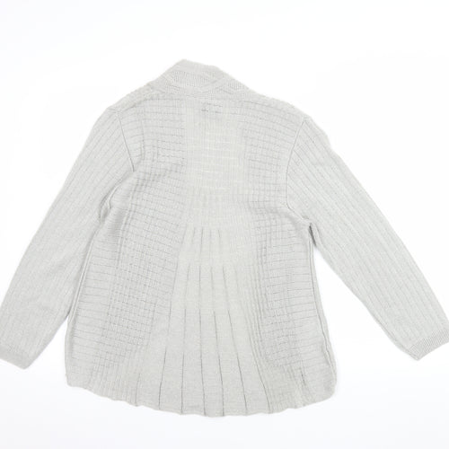 Florida Collection Women's Grey Cable-Knit Open Cardigan S