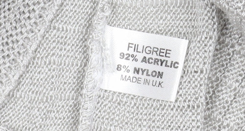 Florida Collection Women's Grey Cable-Knit Open Cardigan S