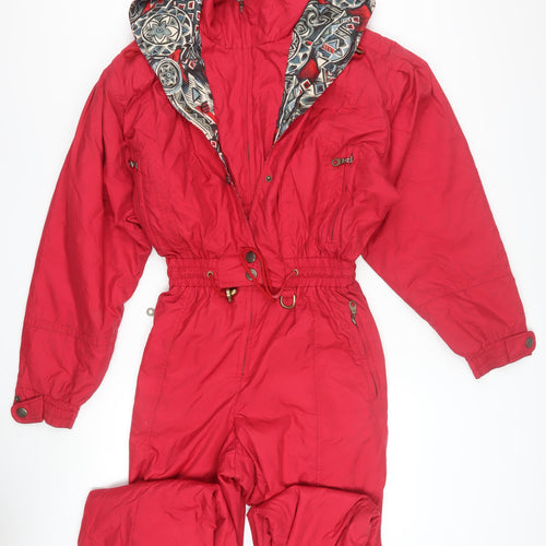 Cabela's Women Red Hooded Jumpsuit Size L Polyester Nylon Outerwear