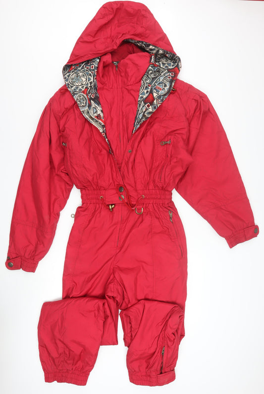 Cabela's Women Red Hooded Jumpsuit Size L Polyester Nylon Outerwear