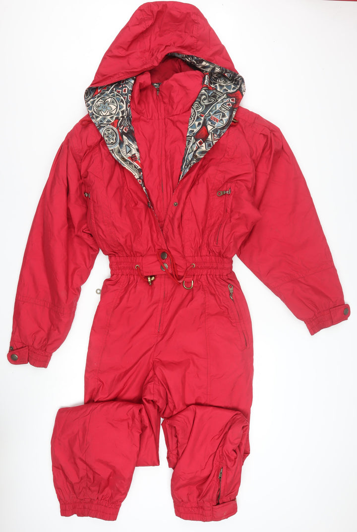 Cabela's Women Red Hooded Jumpsuit Size L Polyester Nylon Outerwear