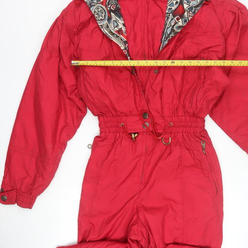 Cabela's Women Red Hooded Jumpsuit Size L Polyester Nylon Outerwear