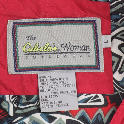 Cabela's Women Red Hooded Jumpsuit Size L Polyester Nylon Outerwear