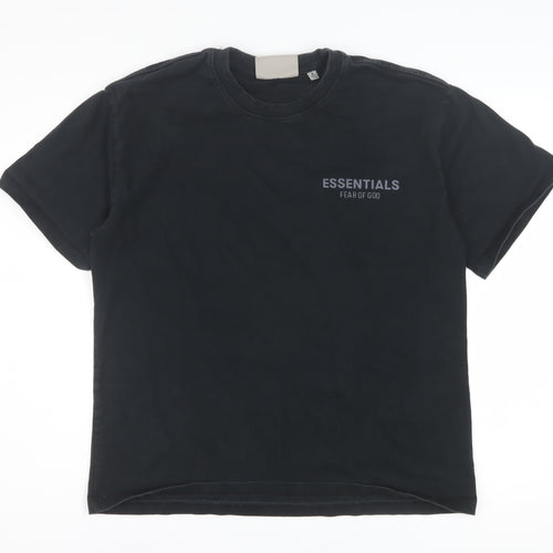 Fear of God Essentials Men's Black Cotton Short Sleeve T-Shirt Size S