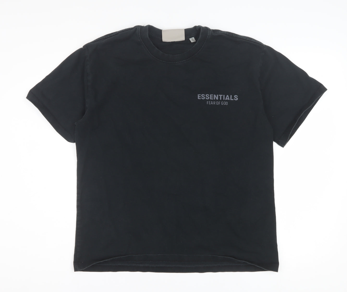 Fear of God Essentials Men's Black Cotton Short Sleeve T-Shirt Size S