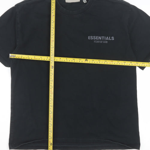 Fear of God Essentials Men's Black Cotton Short Sleeve T-Shirt Size S
