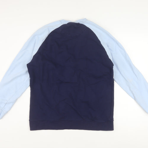 Lyle & Scott Men's Blue Crew Neck Cotton Striped Pullover Sweatshirt Size L