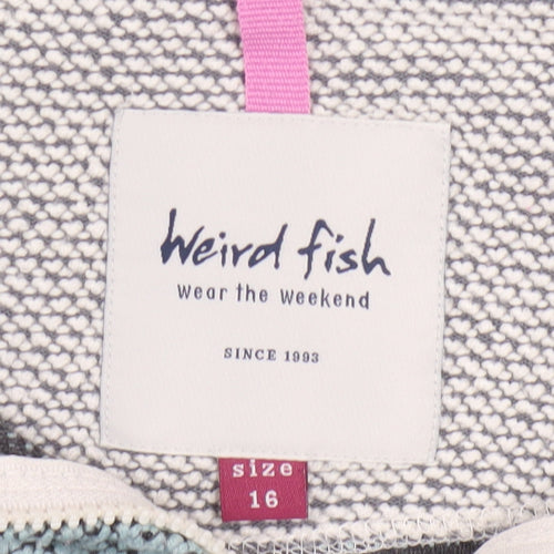 Weird Fish Women’s Blue 1/4 Zip Pullover Sweatshirt Size 16