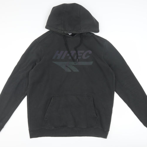 Hi-Tec Men's Black Pullover Hoodie L Graphic Hooded Sweatshirt