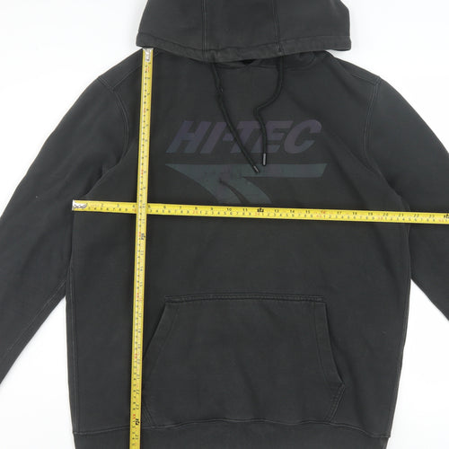 Hi-Tec Men's Black Pullover Hoodie L Graphic Hooded Sweatshirt