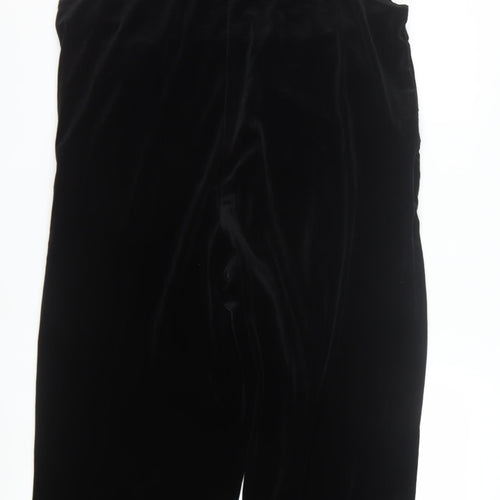 MATCH Women's Black Velvet Dungaree Jumpsuit Size L Polyester Blend