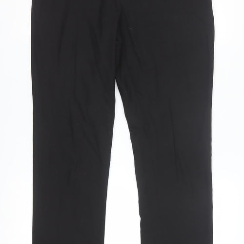 Next Men's Black 32R Dress Trousers Smart Work Flat Front