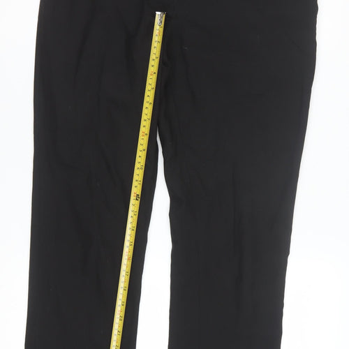 Next Men's Black 32R Dress Trousers Smart Work Flat Front