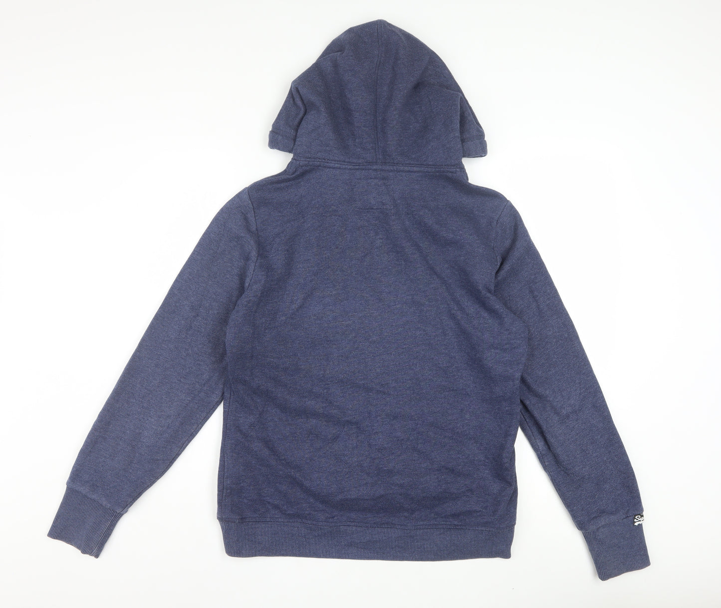 Superdry Women Blue L Pullover Hoodie with Logo Print