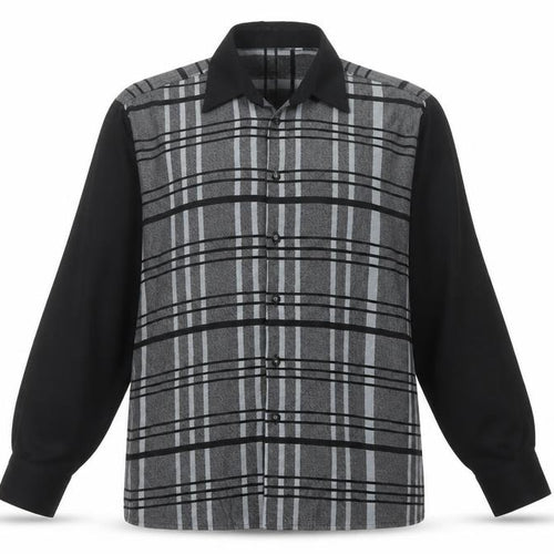 Noir Paris Women’s Black Check Button-Up Long Sleeve Shirt Size 4