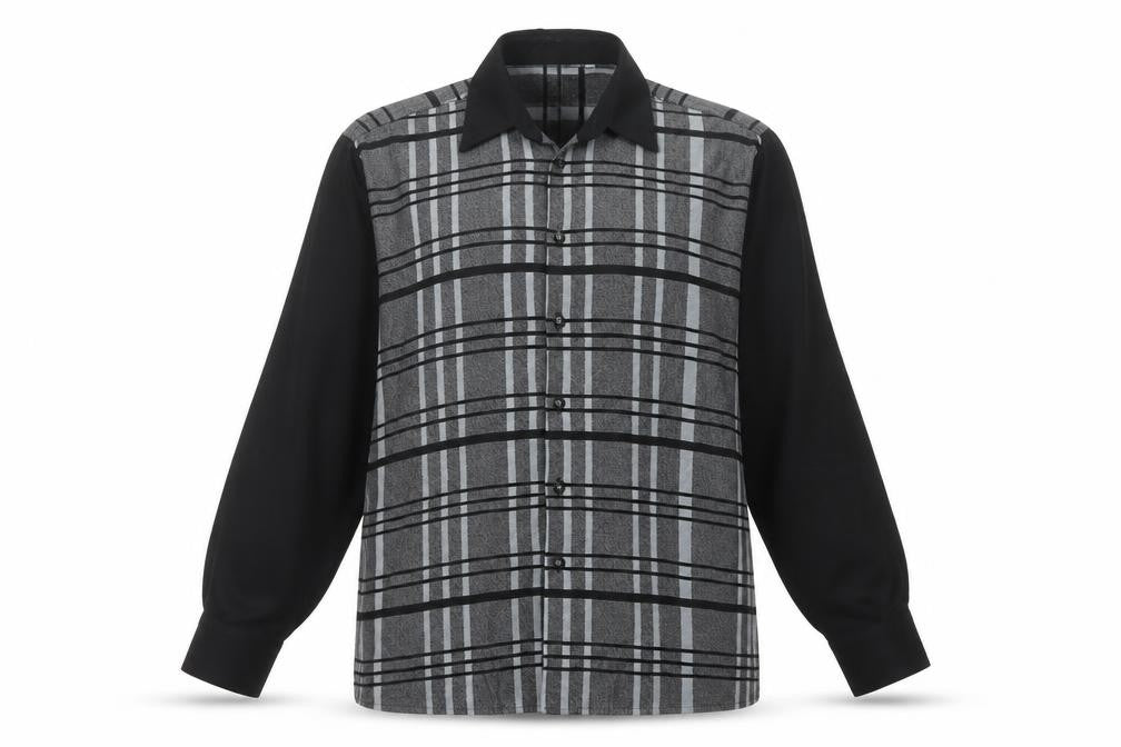 Noir Paris Women’s Black Check Button-Up Long Sleeve Shirt Size 4