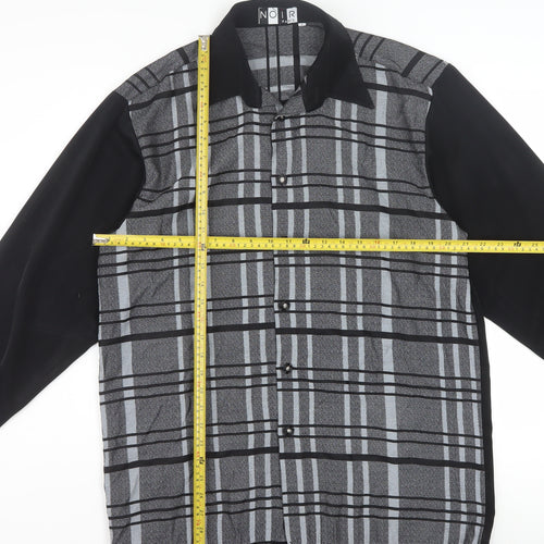 Noir Paris Women’s Black Check Button-Up Long Sleeve Shirt Size 4