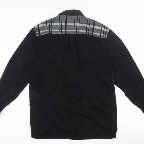 Noir Paris Women’s Black Check Button-Up Long Sleeve Shirt Size 4