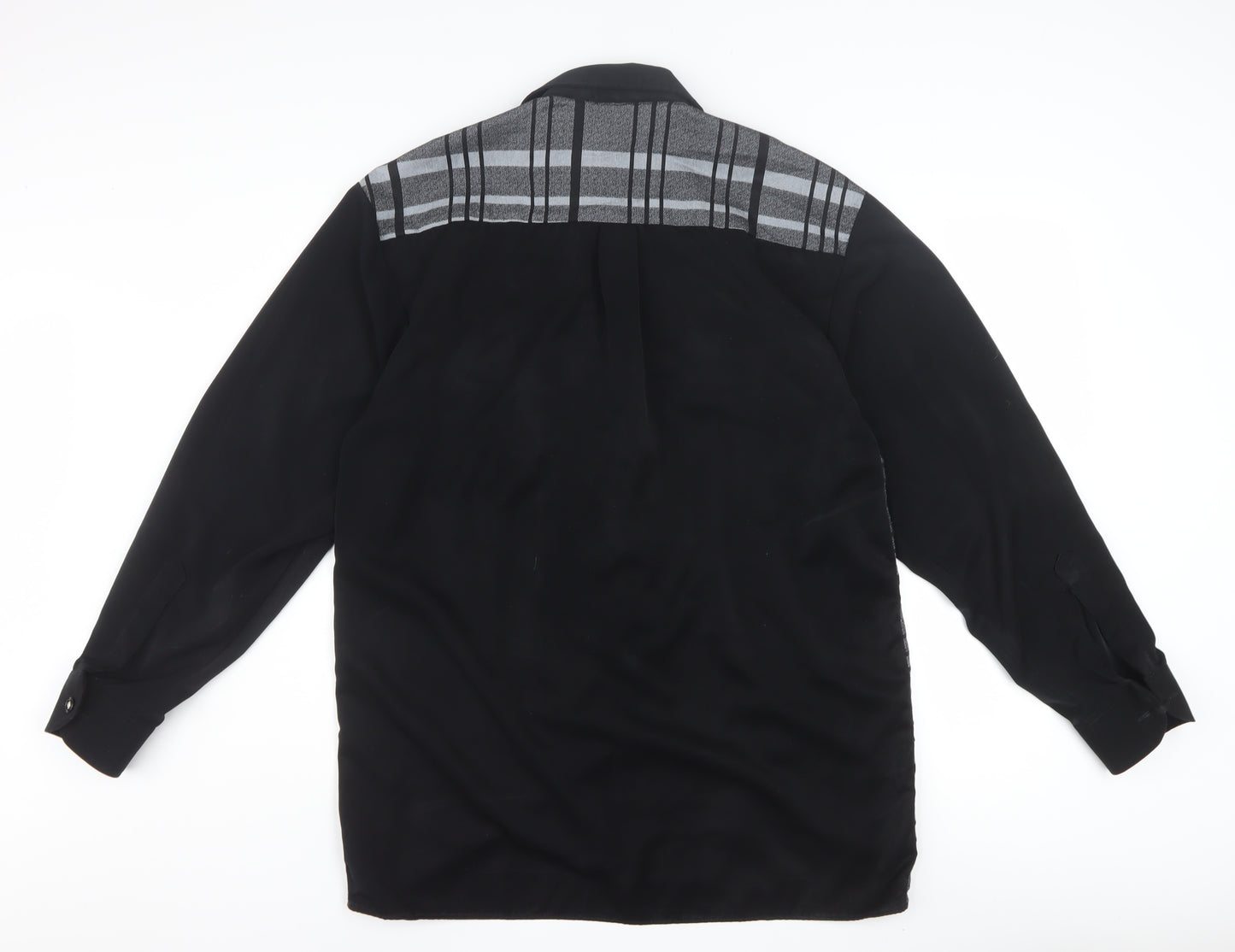 Noir Paris Women’s Black Check Button-Up Long Sleeve Shirt Size 4