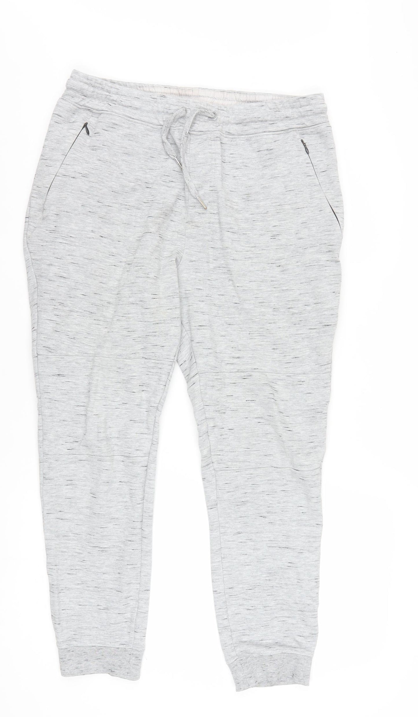 On The Byas Men Grey Jogger Trousers Medium Cotton Blend