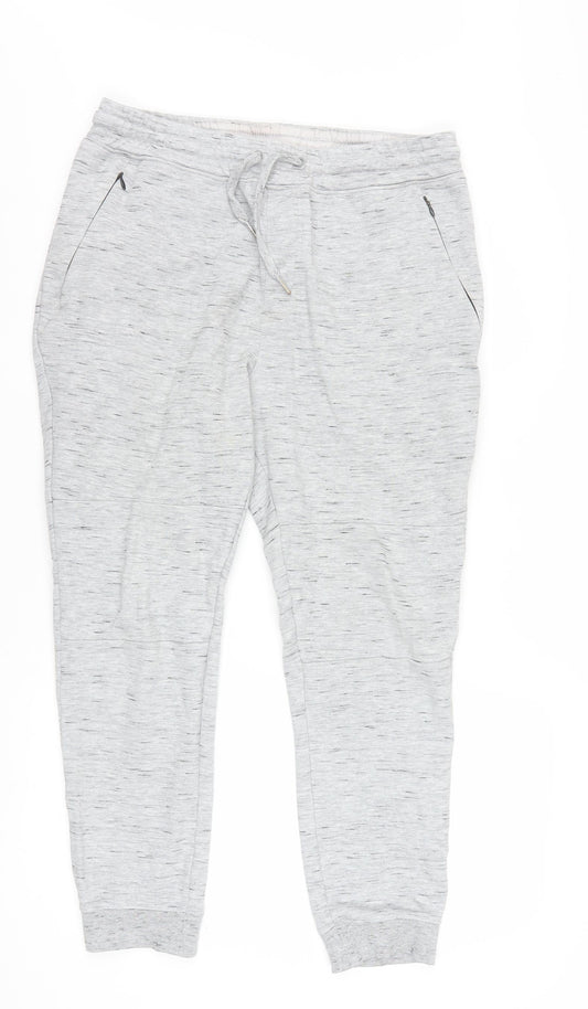 On The Byas Men Grey Jogger Trousers Medium Cotton Blend