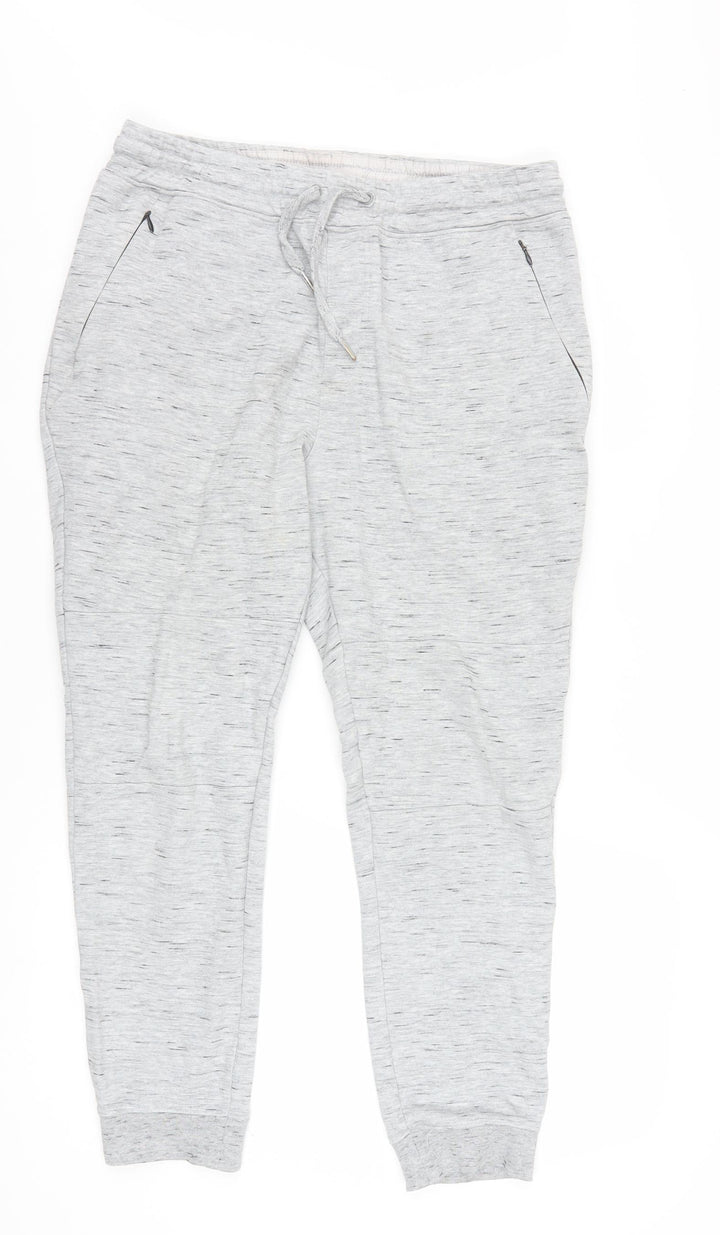 On The Byas Men Grey Jogger Trousers Medium Cotton Blend