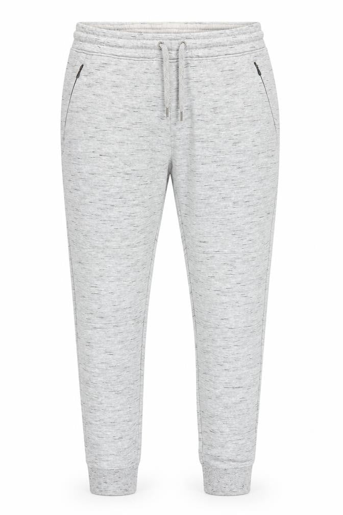 Front view of On The Byas Men Grey Jogger Trousers Medium Cotton Blend