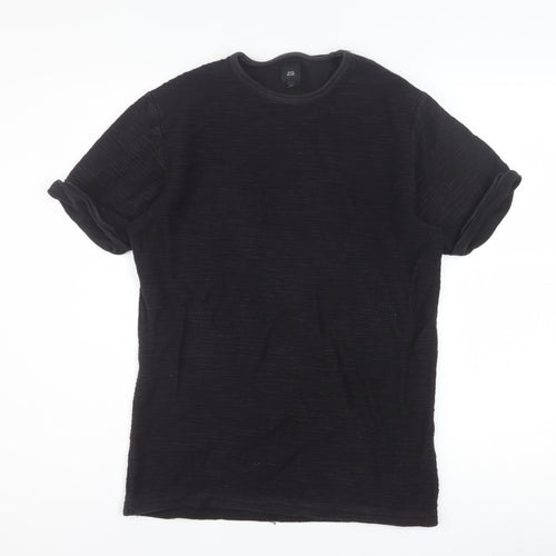 River Island Men's Black XS Cotton Crew Neck Short Sleeve T-Shirt