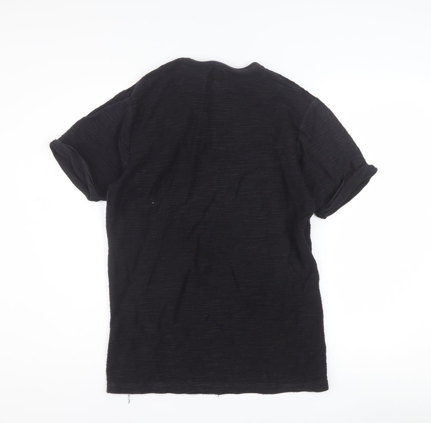 River Island Men's Black XS Cotton Crew Neck Short Sleeve T-Shirt