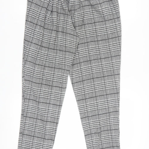 Esmara Women's Grey Check Tapered Trousers Size 12-14
