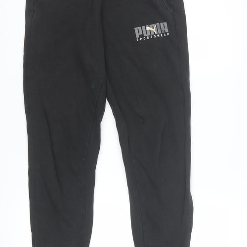 Puma Men's Black Jogger Sweatpants Small Cotton Blend