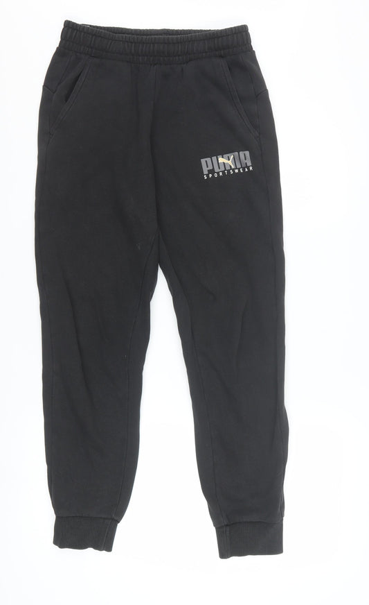 Puma Men's Black Jogger Sweatpants Small Cotton Blend