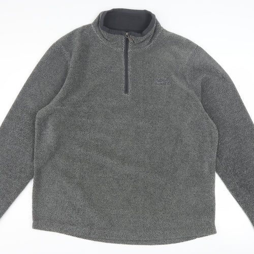Weird Fish Men's Grey XL 1/4 Zip Fleece Sweatshirt Pullover