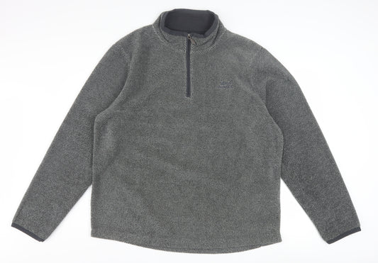 Weird Fish Men's Grey XL 1/4 Zip Fleece Sweatshirt Pullover
