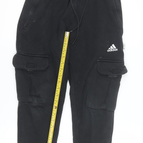 Adidas Men's Black Cargo Jogger Trousers Size S Regular Fit