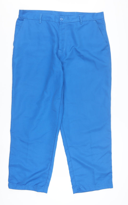 Dunlop Men’s Blue Chino Trousers 38W S Polyester Regular Fit