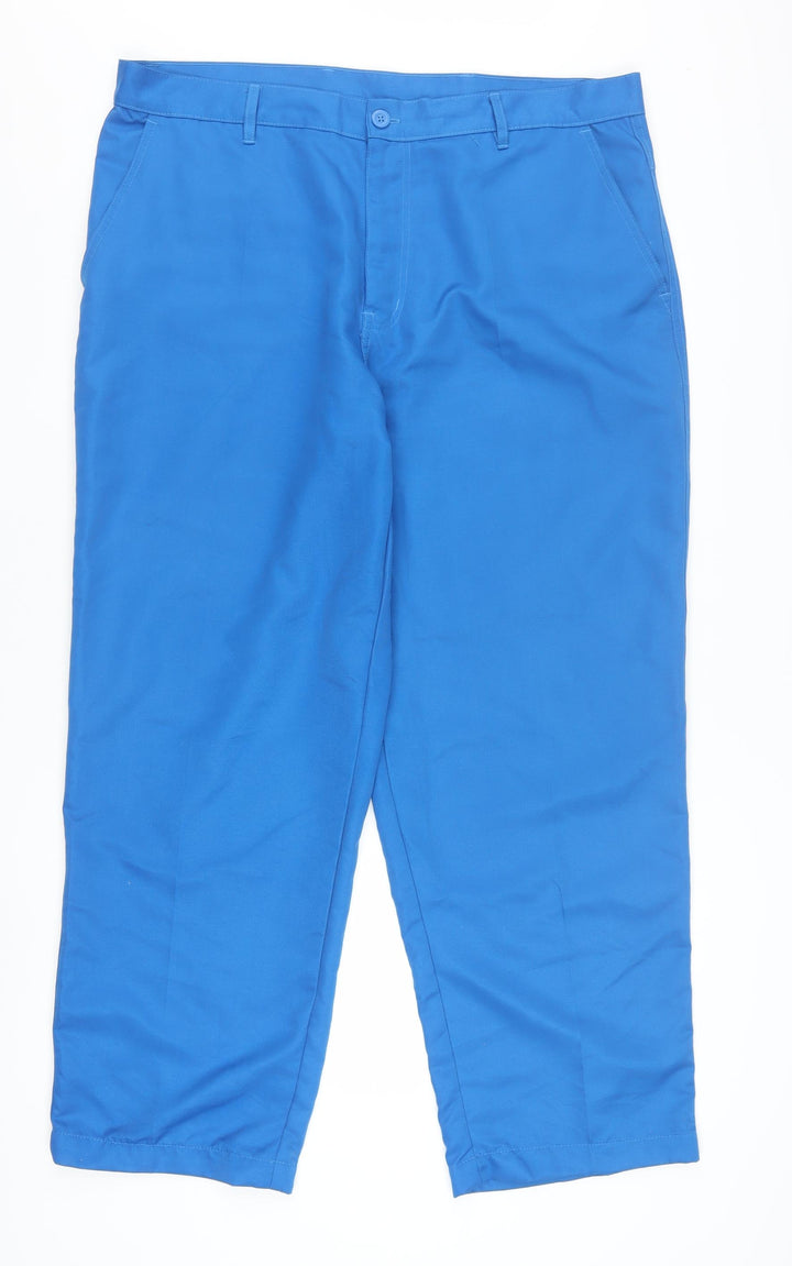 Dunlop Men’s Blue Chino Trousers 38W S Polyester Regular Fit