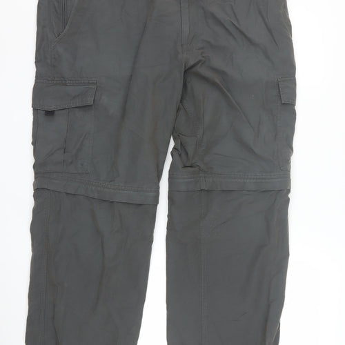 Marks and Spencer Mens Grey Cargo Trousers 38W 29L Cotton Blend