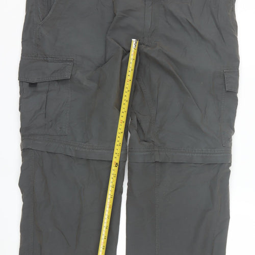 Marks and Spencer Mens Grey Cargo Trousers 38W 29L Cotton Blend