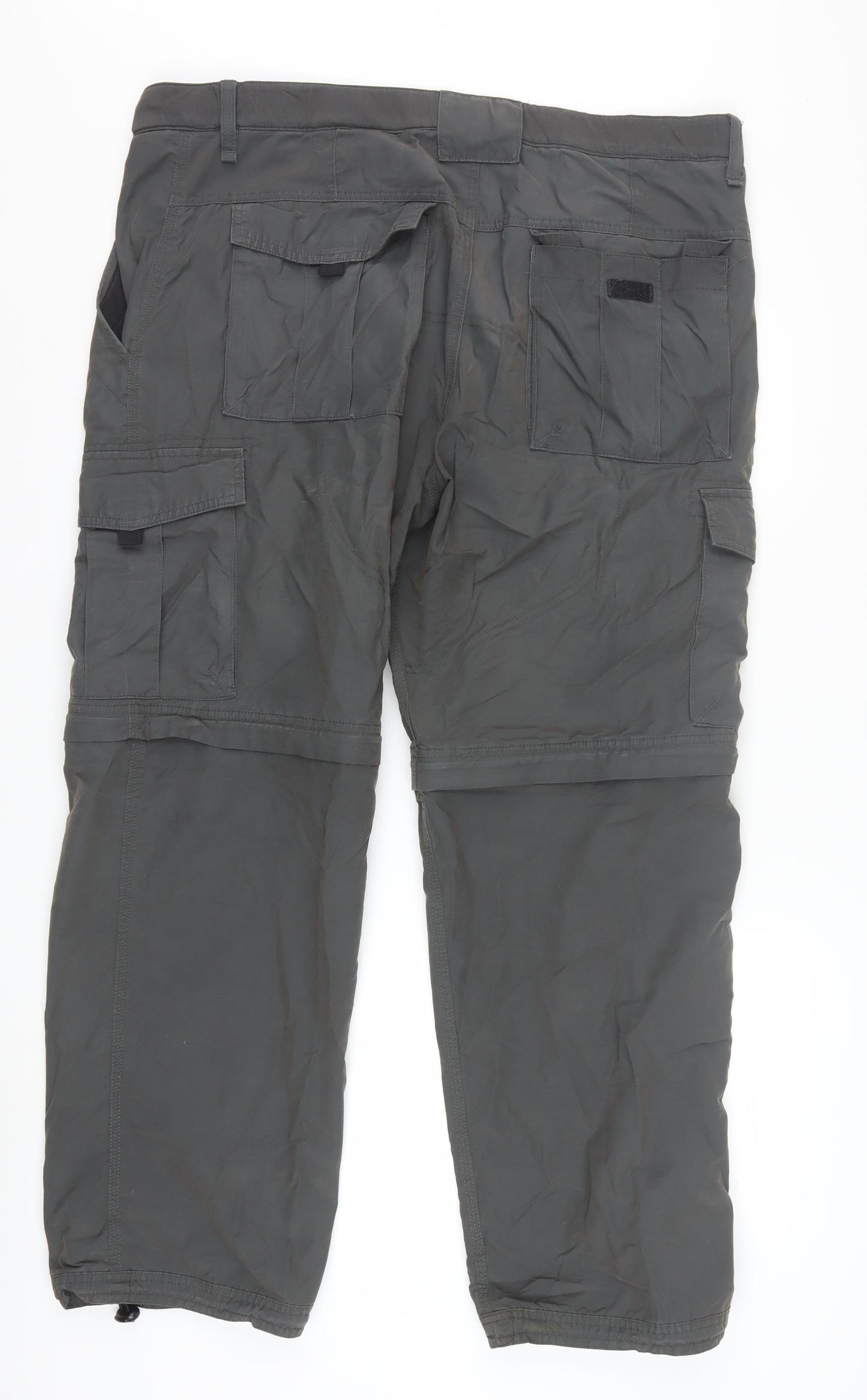 Marks and Spencer Mens Grey Cargo Trousers 38W 29L Cotton Blend