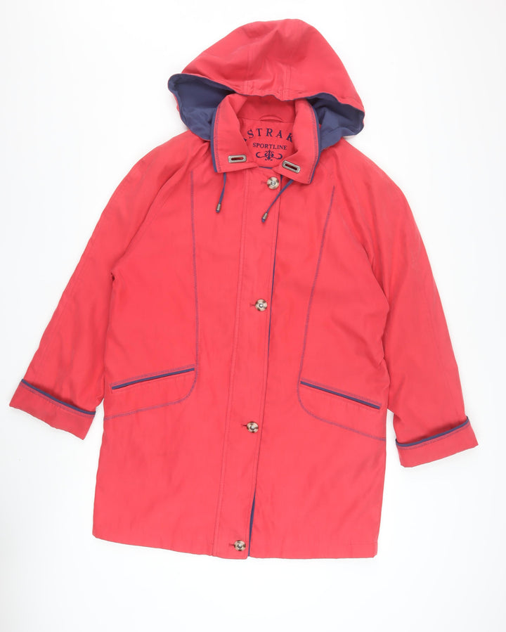 Astraka Sportline Women's Red Hooded Mid-Length Jacket Size S