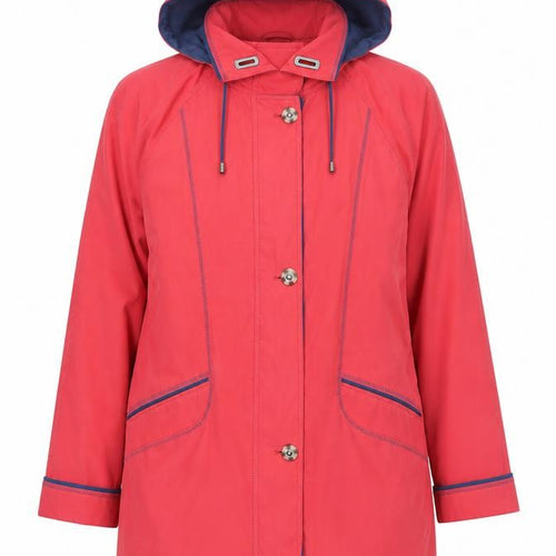 Astraka Sportline Women's Red Hooded Mid-Length Jacket Size S