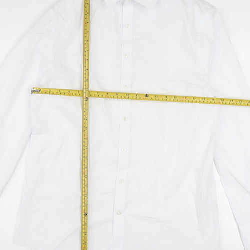 Marks and Spencer Men's White Slim Fit Long Sleeve Dress Shirt 16in Collar