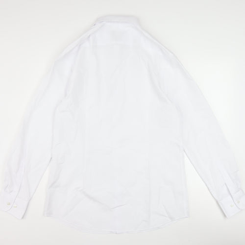 Marks and Spencer Men's White Slim Fit Long Sleeve Dress Shirt 16in Collar