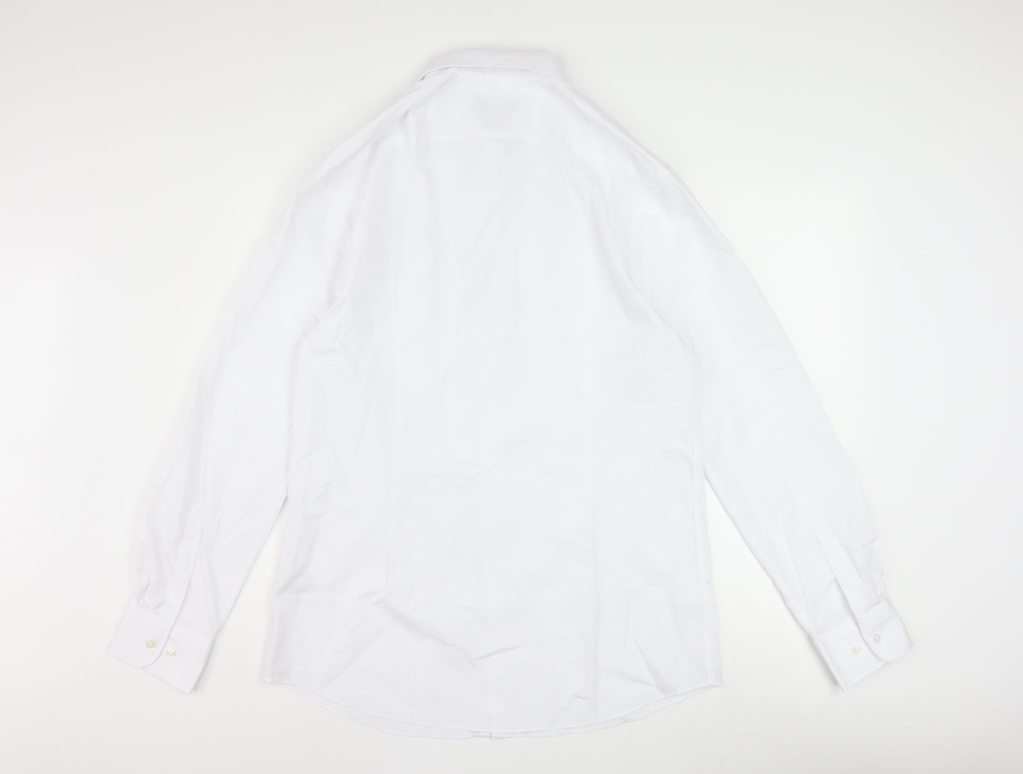 Marks and Spencer Men's White Slim Fit Long Sleeve Dress Shirt 16in Collar