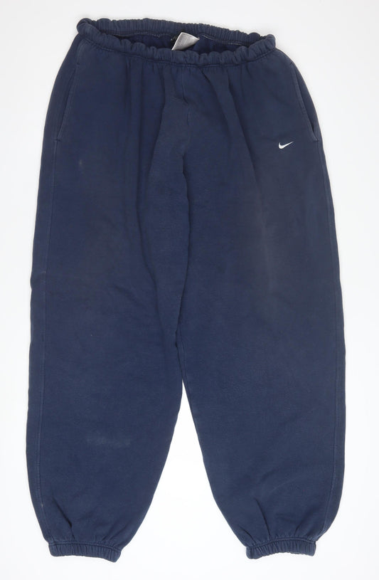Nike Men's Blue Fleece Sweatpants XL Comfortable Tapered Fit