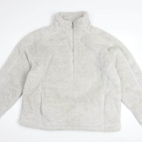 Next Womens Grey 1/2 Zip Fleece Pullover Sweatshirt Size M